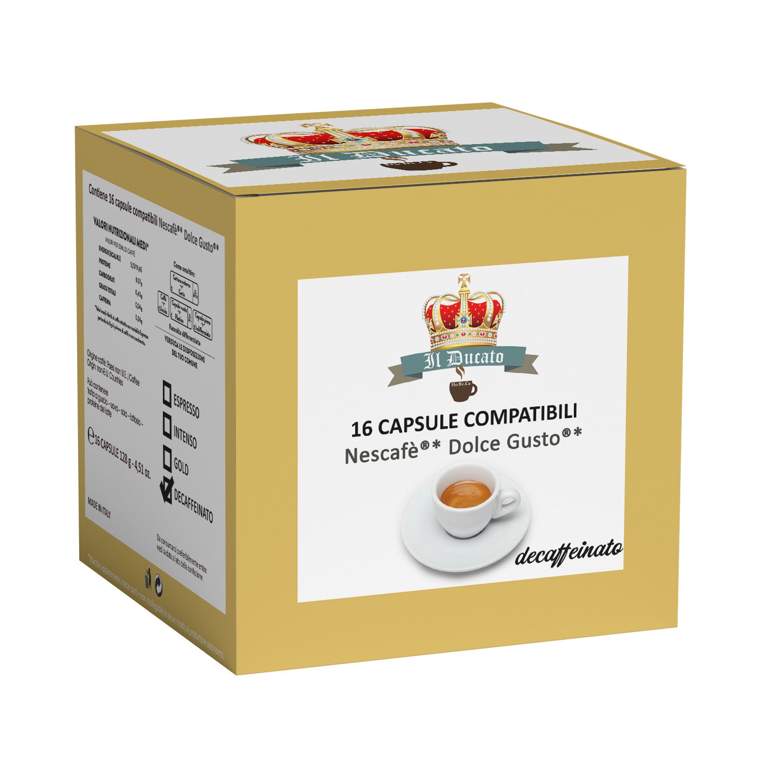 Capsule compatibili Nescafé Dolce Gusto scatola 16 pezzi - decaffeinato
